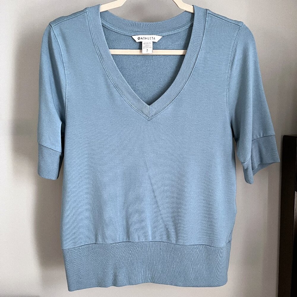 Athleta V-Neck Top (Blue) S